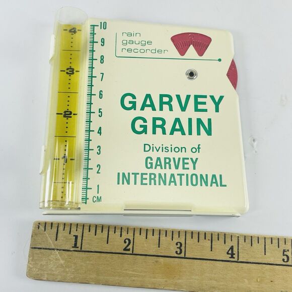 Morco Metal Rain Guage Garvey Grain Farm Feed Seed Co-op Advertising VTG NOS - Picture 4 of 5
